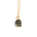 Watermelon Tourmaline Necklace - Gold Plated Brass