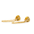 ***Gold Plated Bar Studs with White Stones