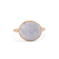 ***Gold Plated Ring with Aquamarine Stone - Size