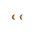 ***Mini Gold Plated Brass Moon Studs