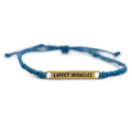 ***Brass Expect Miracles Braided Bracelet - Blue - Adjustable
