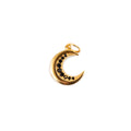 ***Black Spinel Crescent Moon Charm