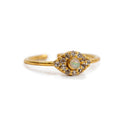 ***Opal and White Topaz Evil Eye Ring adjustable
