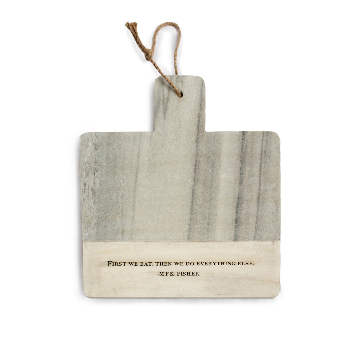 ***MFK Fisher Marble and Wood Cutting/Serving Board 12" x 12" x 0.6"
