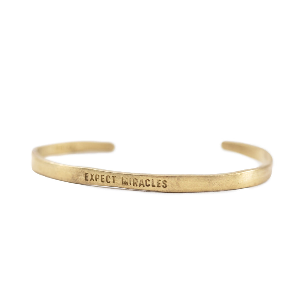Expect Miracles Brass Cuff