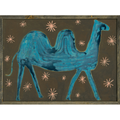 Camel In The Stars Art Print - Grey Wood