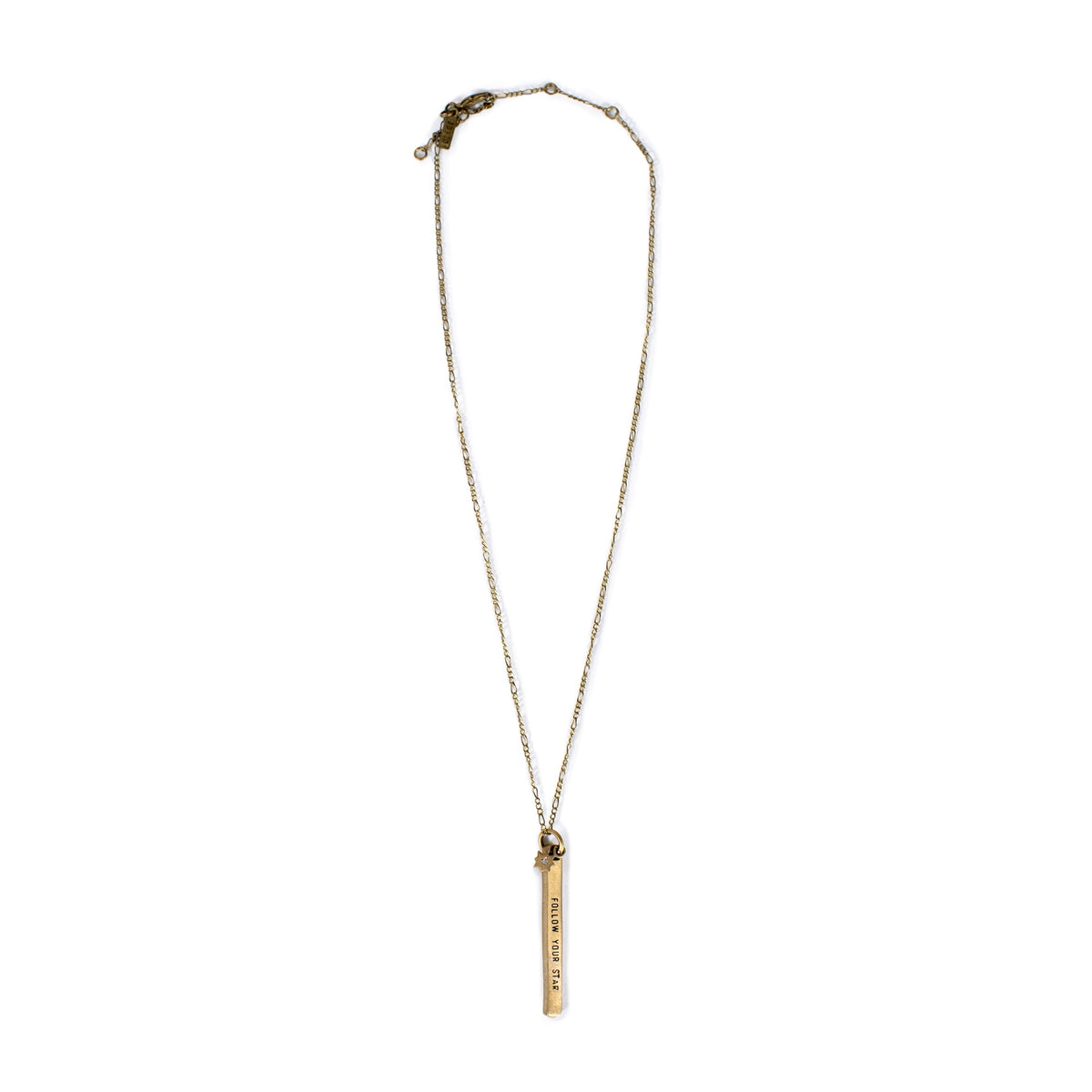 ***Follow Your Star Necklace - Brass 32"