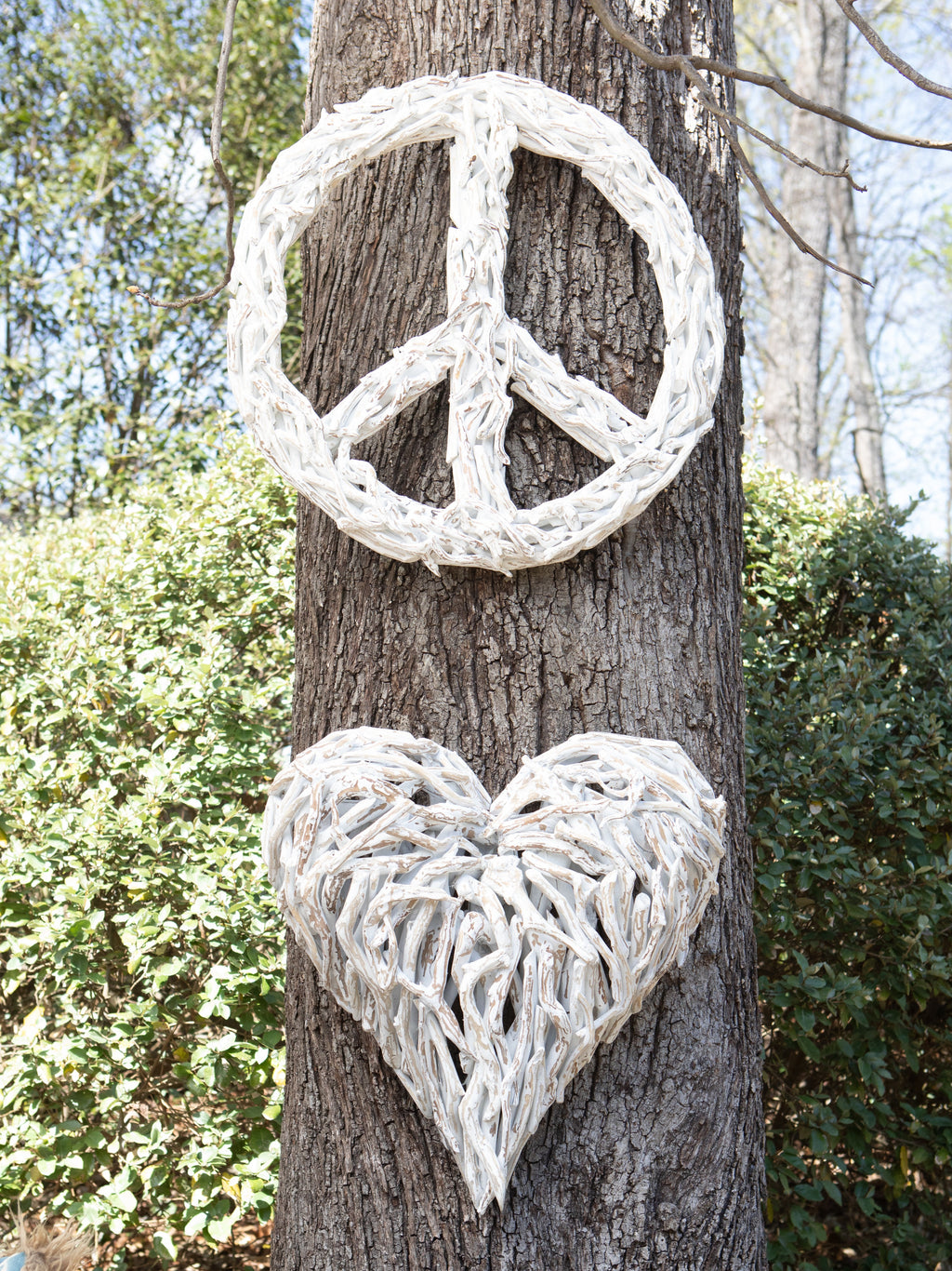 Peace Sign Whitewash Driftwood