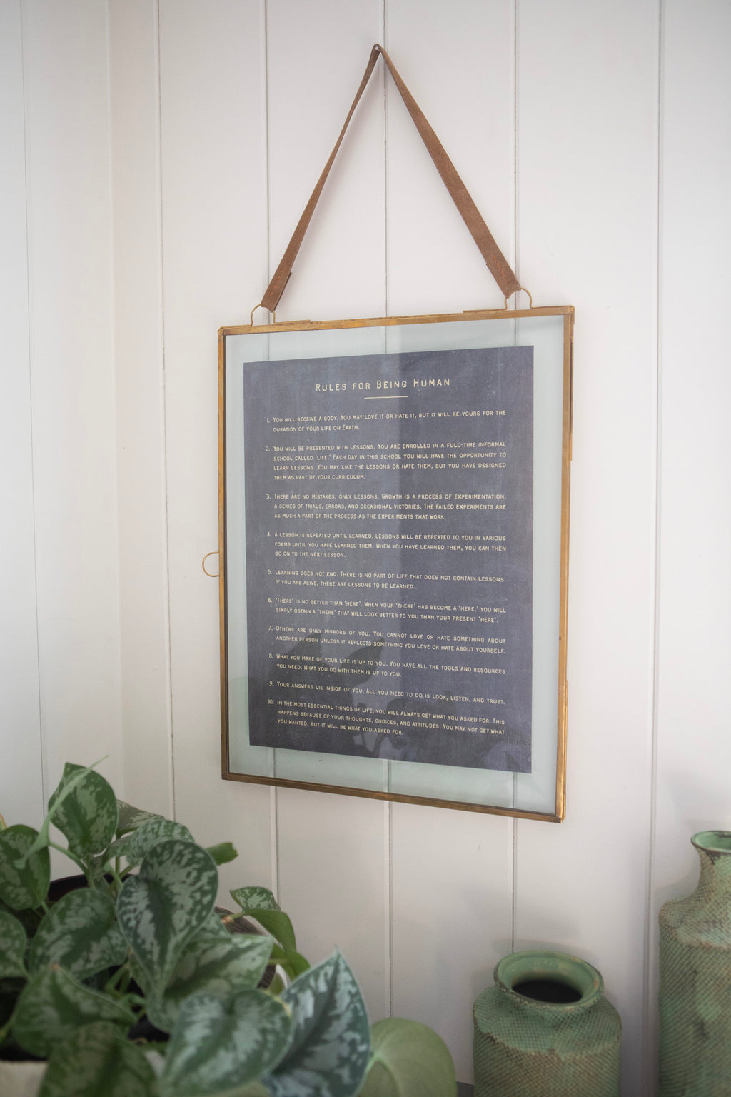 Rules For Being Human Art Poster In Cream - 12x16