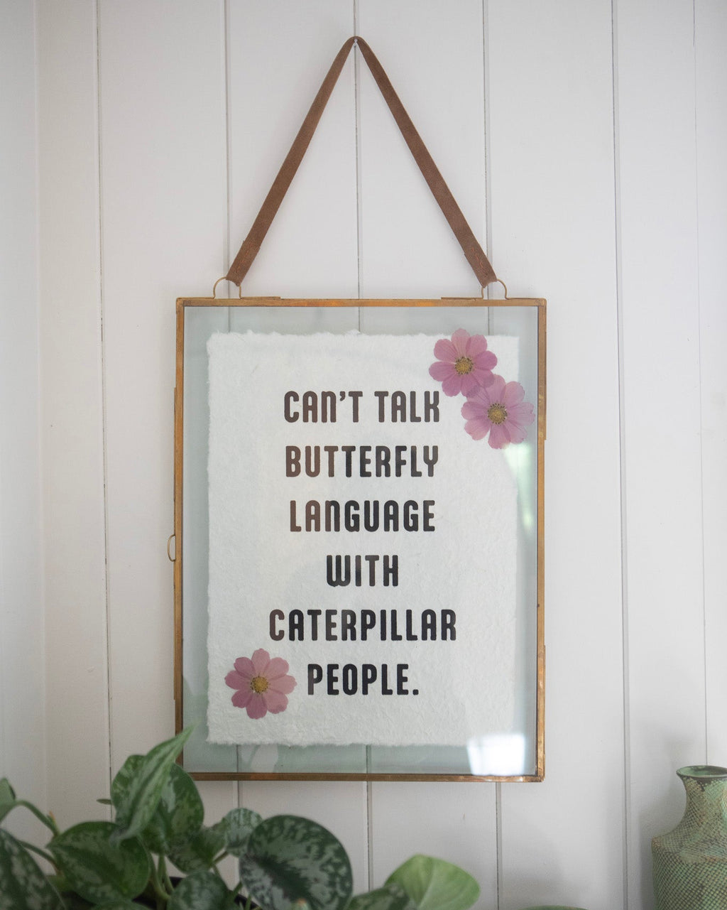 Butterfly Language Handmade Paper Print - 12x16