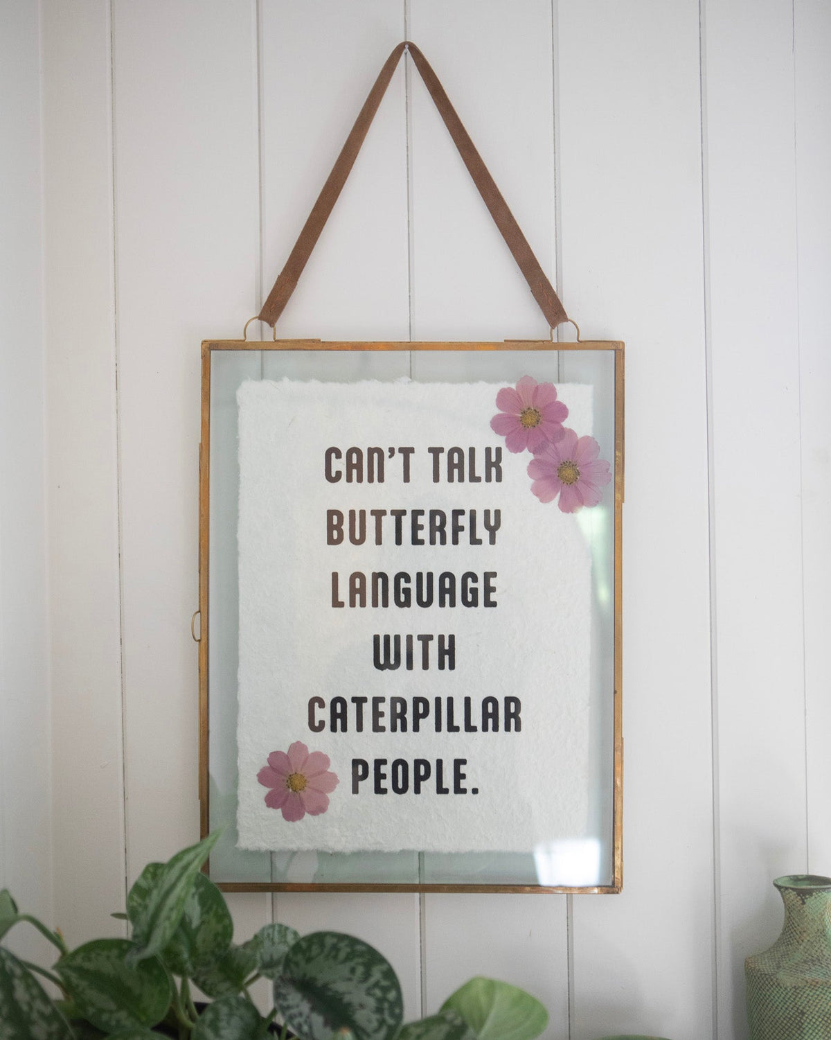 Butterfly Language Handmade Paper Print - 12x16