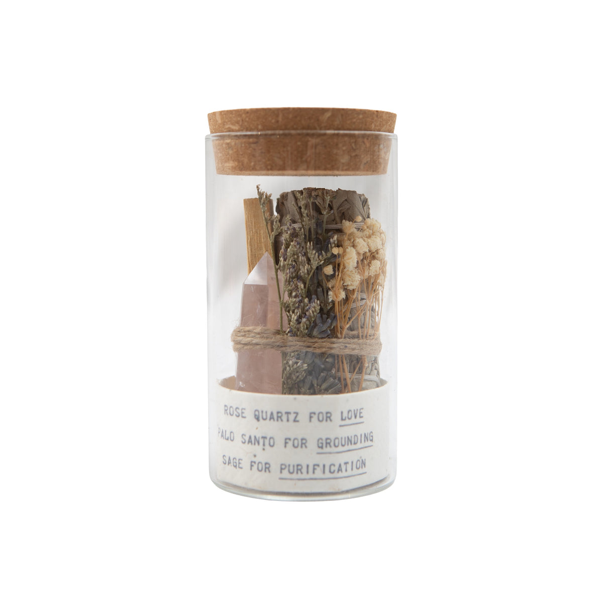Palo Santo, Sage and Rose Quartz Smudge Jar