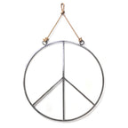 Large Hanging Metal & Jute Peace Sign
