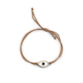 ***White Enamel Evil Eye Bracelet Adjustable