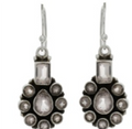 ***Silver Plated Earrings with Moonstone Design
