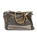 ***Two Tone Grey Canvas Duffle Bag 24" x 11" x 15"