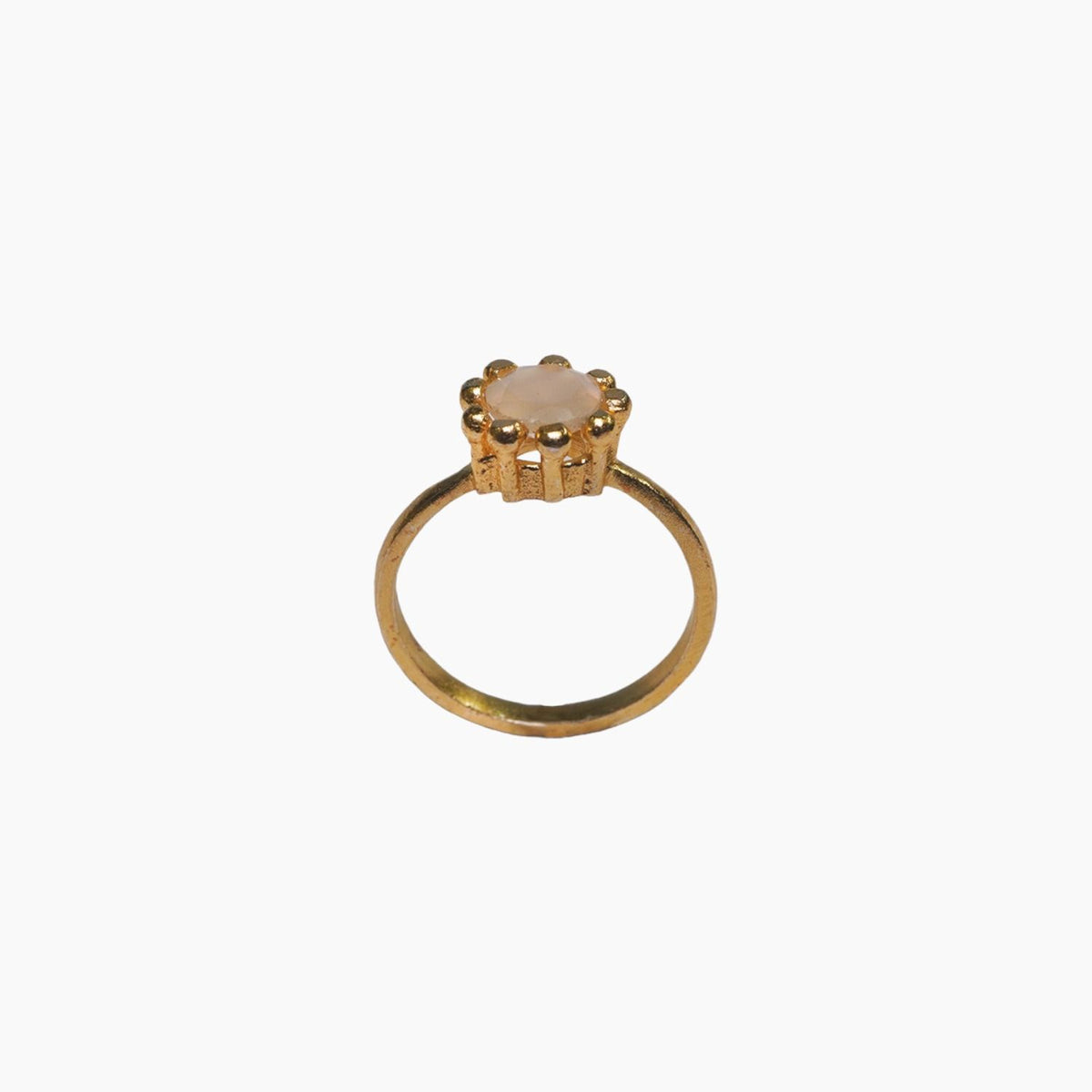 ***Crown Ring with Grey Chalcedony