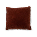 ***Rust Velvet Pillow with Poms 22x22