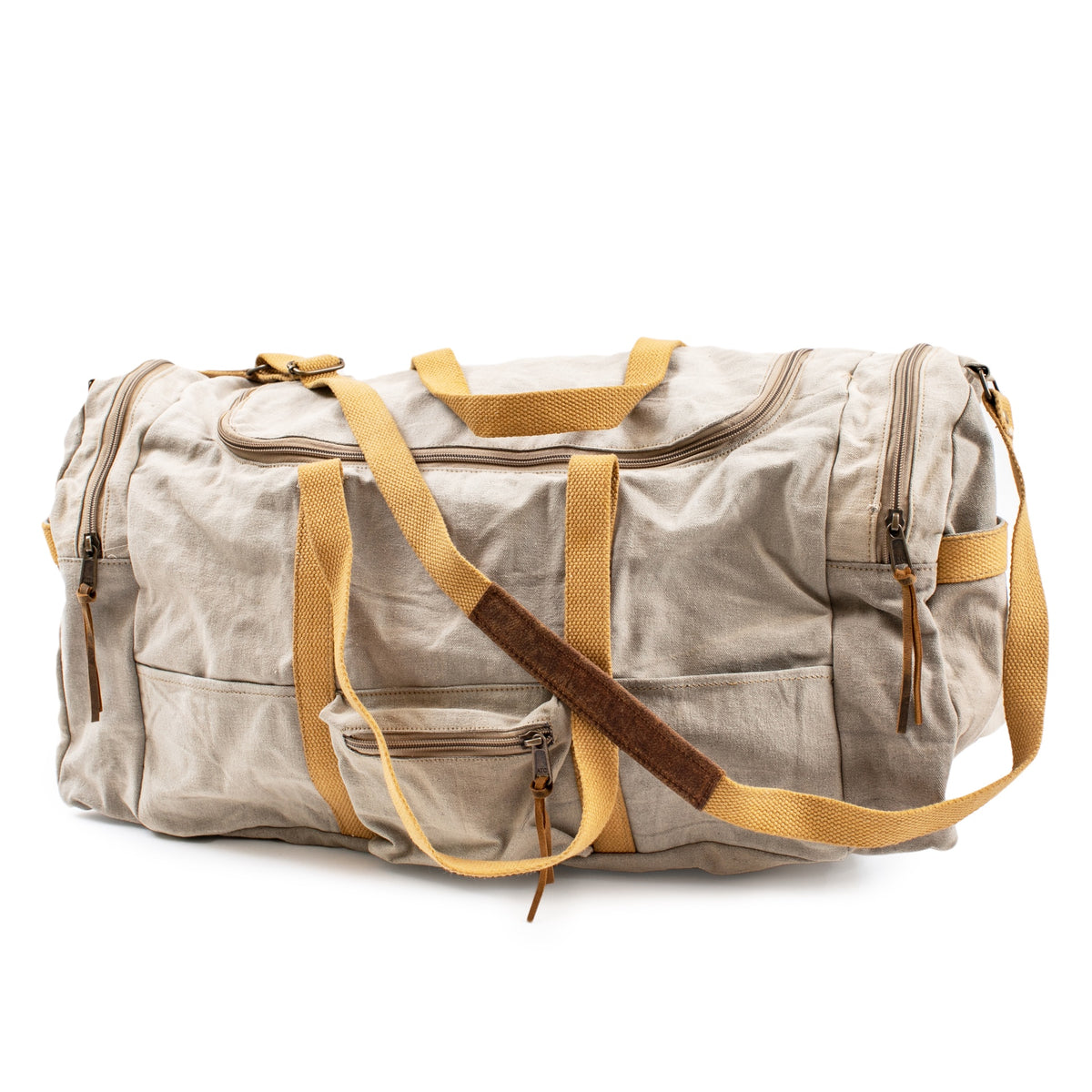 Canvas Duffle Bag - Faded Green/ Grey  24"x11"x11"