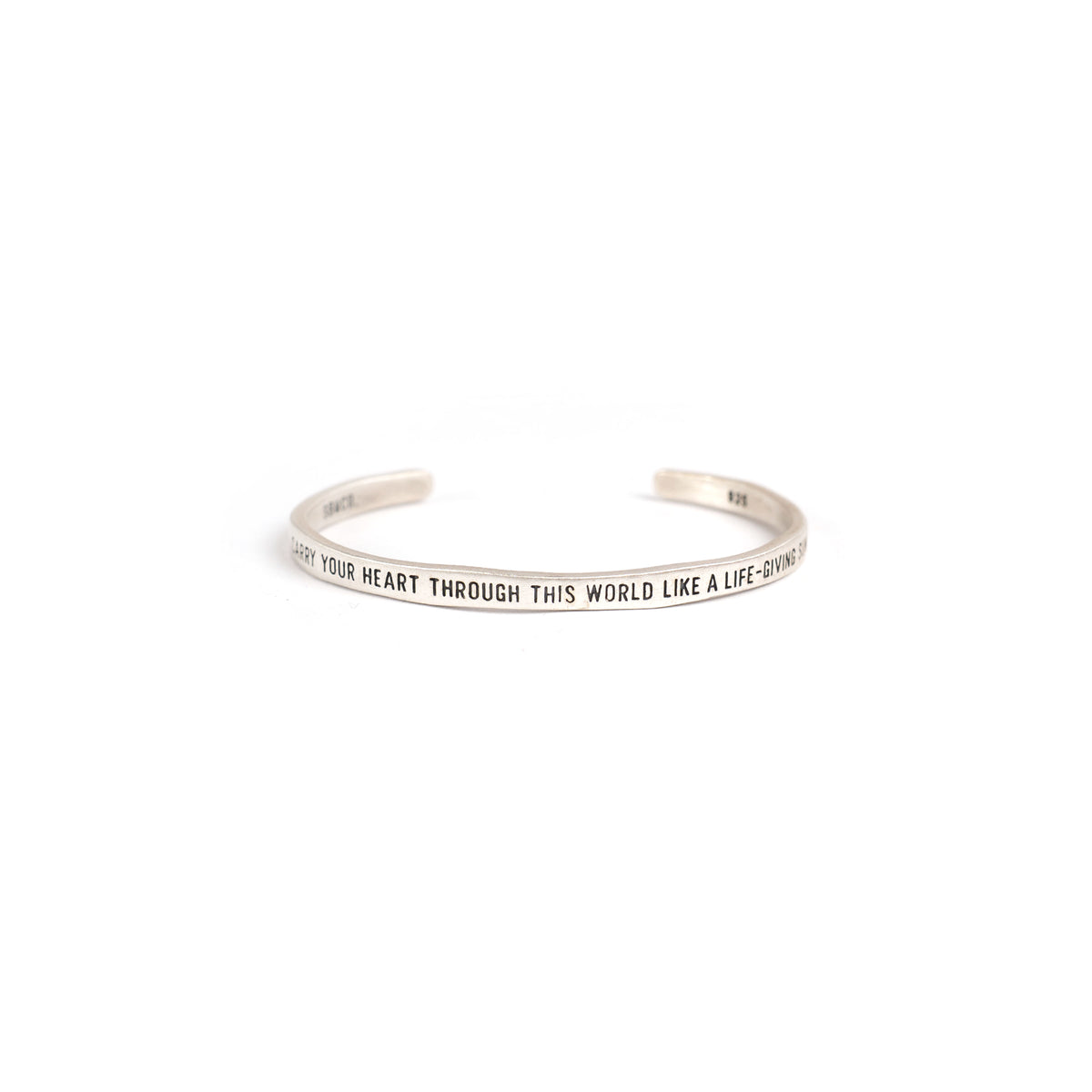 ***Carry Your Heart Silver Cuff
