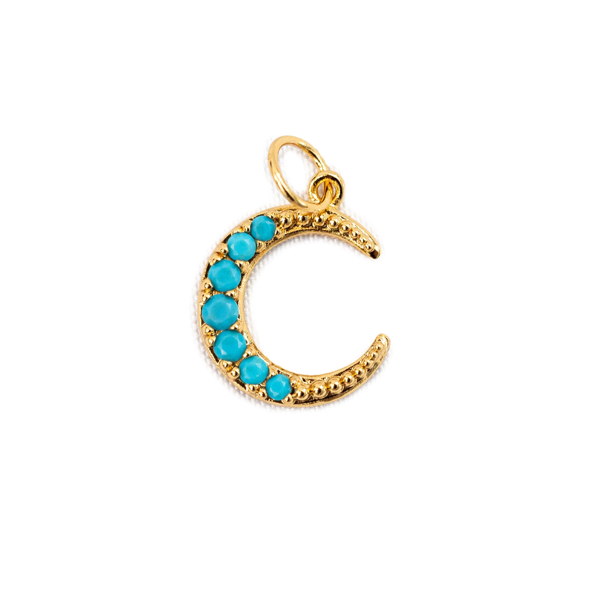 ***Turquoise Crescent Moon Charm