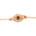 ***Blue Sapphire Evil Eye Bracelet- Gold Plated Brass