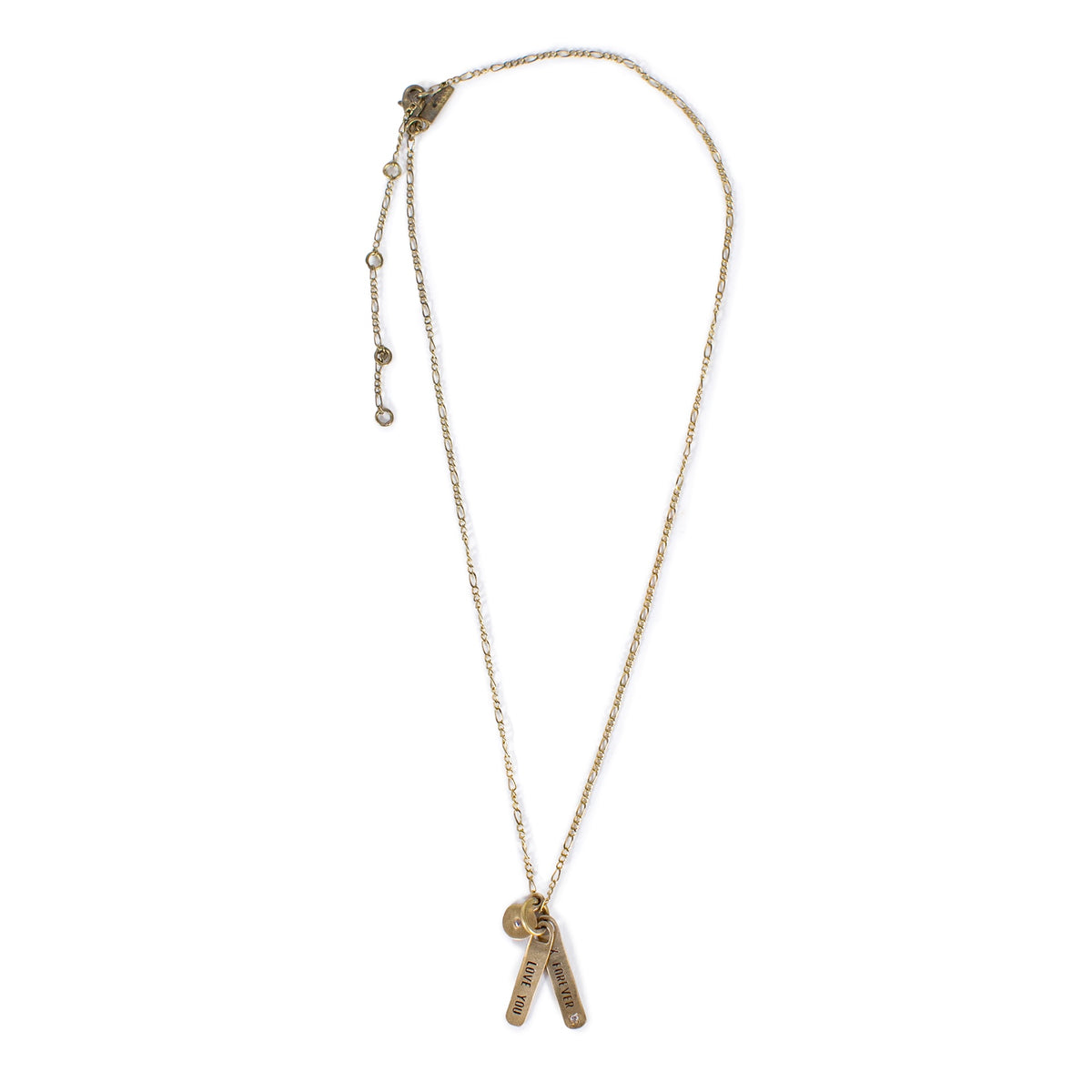 ***Brass Love You Forever Necklace - 16"