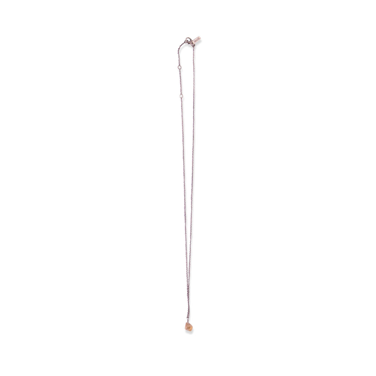 ***November Raw Birthstone Necklace in Sterling Silver (Citrine) Citrine 18" + 2" extender