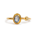 ***Gold Plated Labradorite and Opal Dual Ring