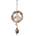 Peace Sign Driftwood with Beads & Bell
