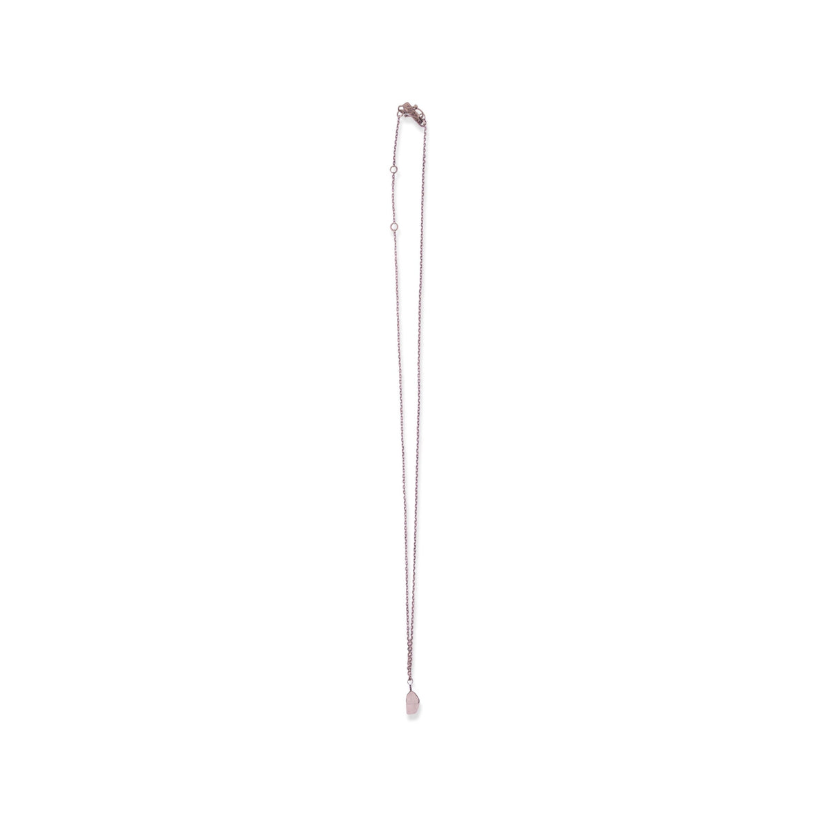 ***June Raw Birthstone Necklace in Sterling Silver (Moonstone) Moonstone 18" + 2" extender