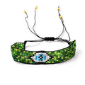 Green Evil Eye Beaded Bracelet