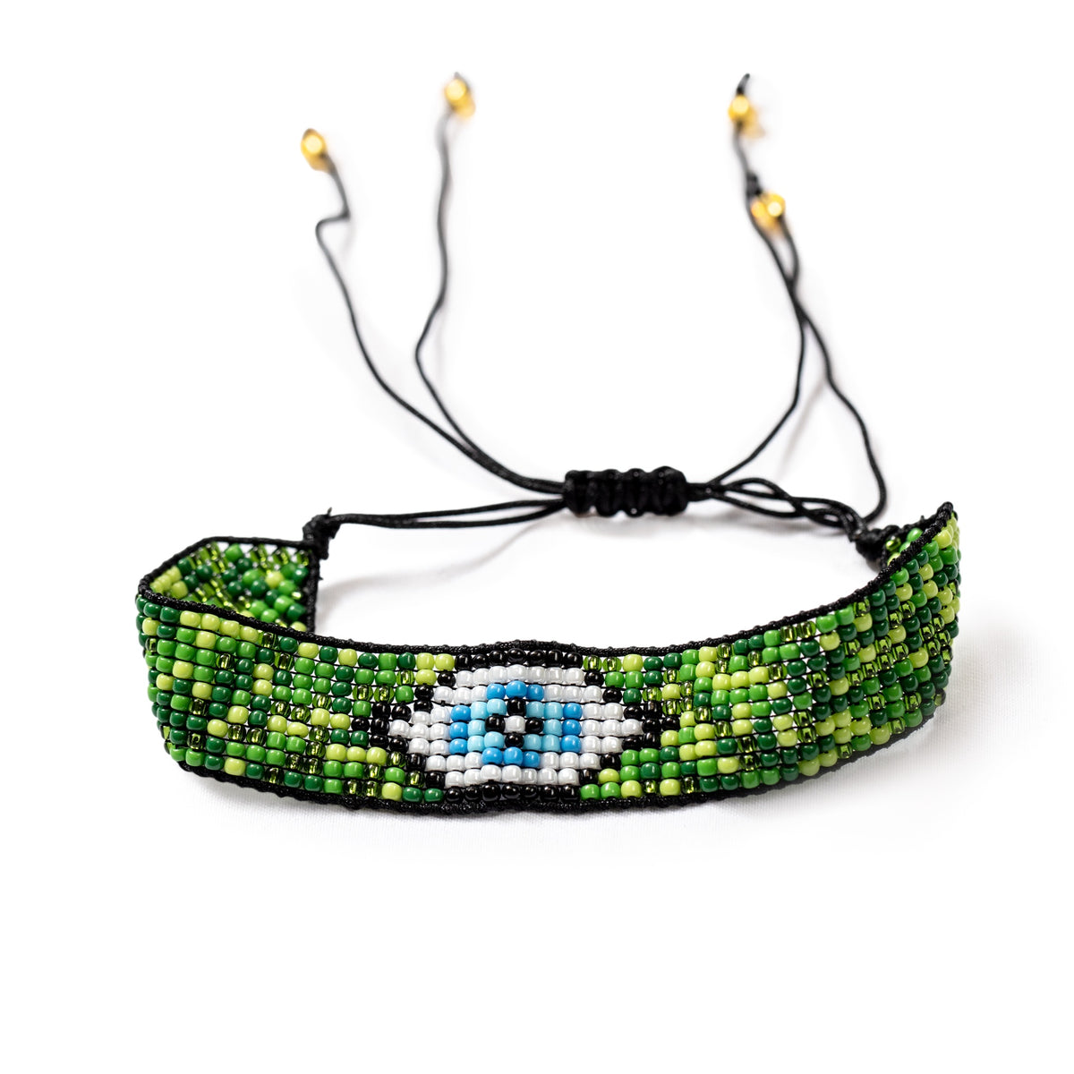 Green Evil Eye Beaded Bracelet