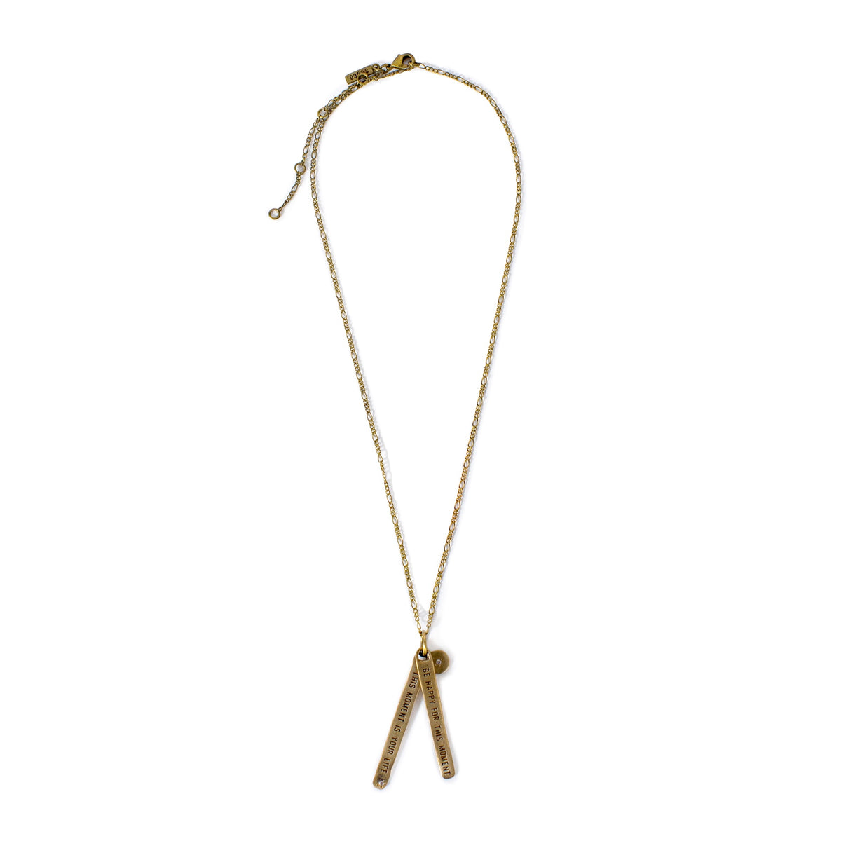 ***Brass Be Happy For This Moment Necklace - 22"