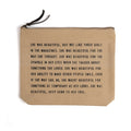 She Was Beautiful Canvas Zip Bag - Flax