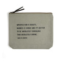 Imperfection Is Beauty Canvas Zip Bag - Sage