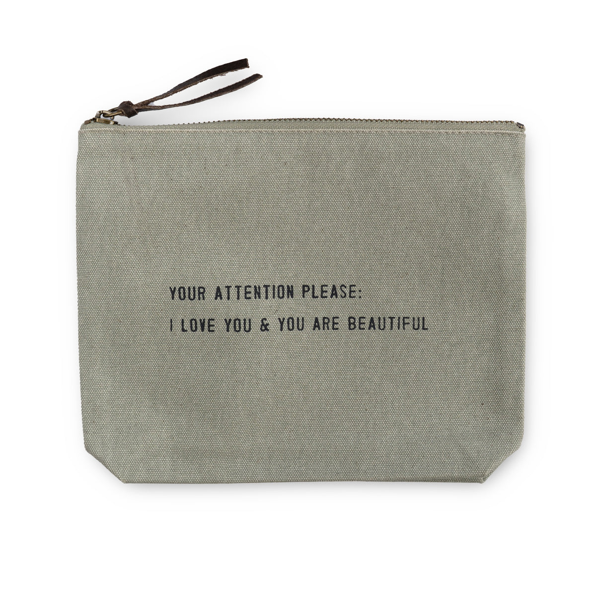 Sage Canvas Zip Bag