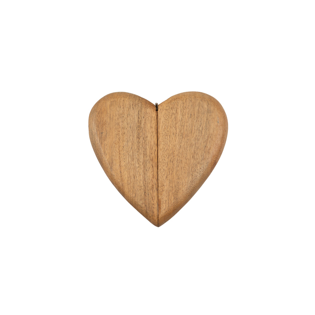 Wooden Heart Shape Magnetic Ring Box - 7in