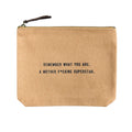 Remember What You Are Canvas Zip Bag - Blush