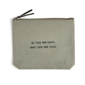 Be Your Own Daddy Canvas Zip Bag - Sage