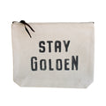 Stay Golden Canvas Zip Bag - Cream