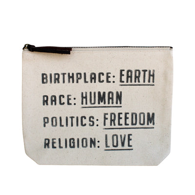 Cream Canvas Zip Bag