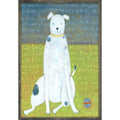 White Boy Dog Art Print - Grey Wood