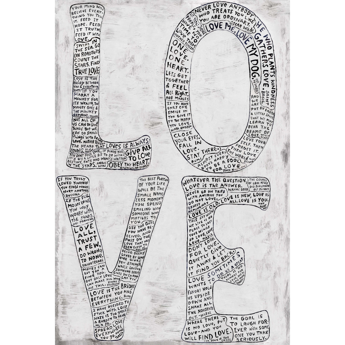 L-O-V-E Art Print in White - Gallery Wrap