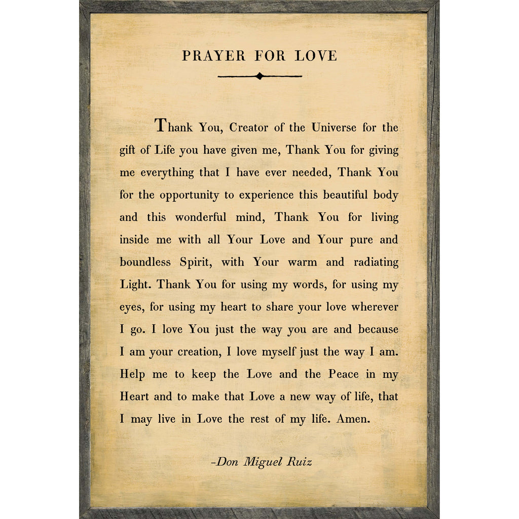 Prayer For Love Art Print - Poetry Collection