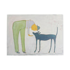 Man With Dog Art Poster - 16x12
