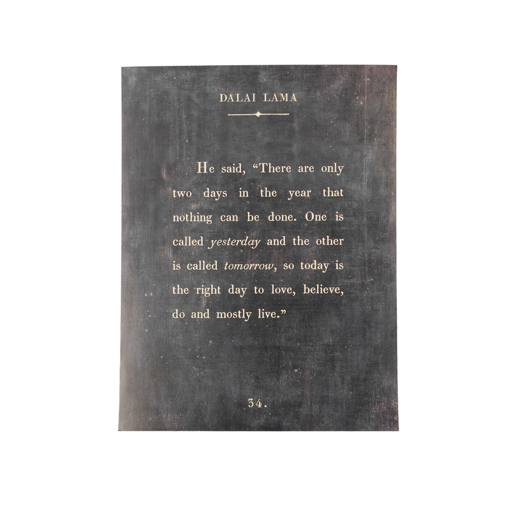 Dalai Lama Art Poster In Charcoal - 12x16