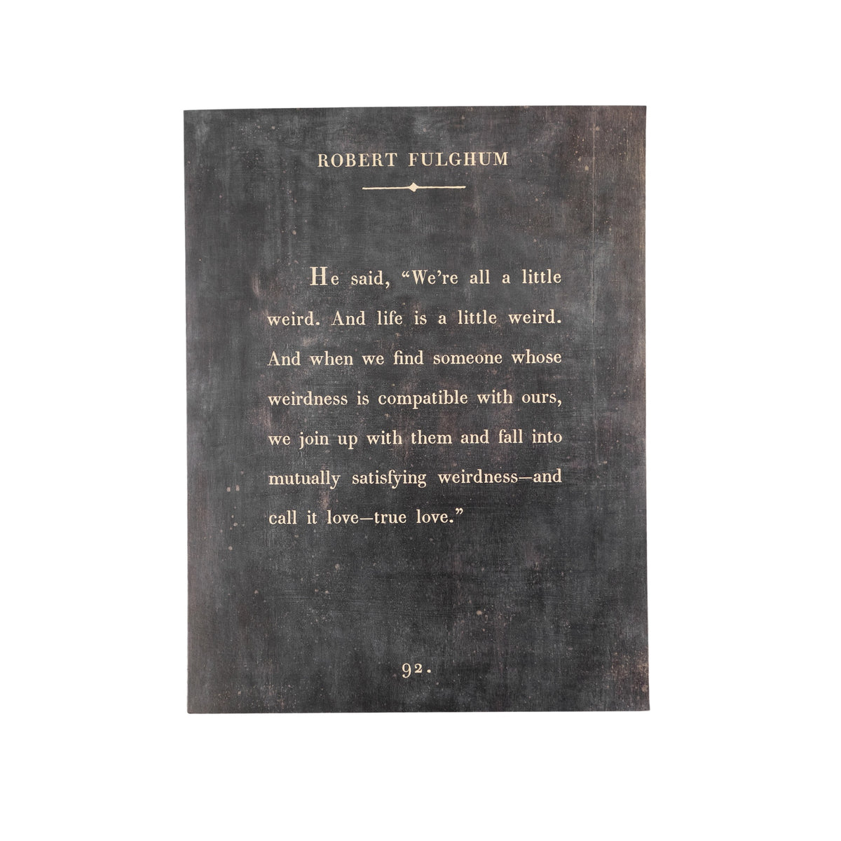 Robert Fulghum Art Poster In Charcoal - 12x16