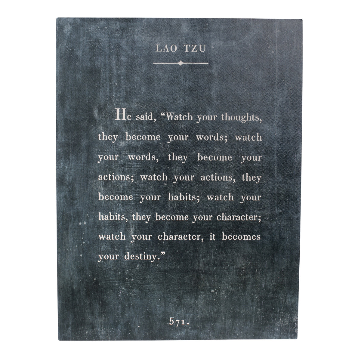 Lao Tzu Art Poster In Charcoal - 12x16