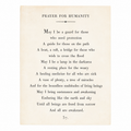 Prayer For Humanity Art Poster In Cream - 12x16